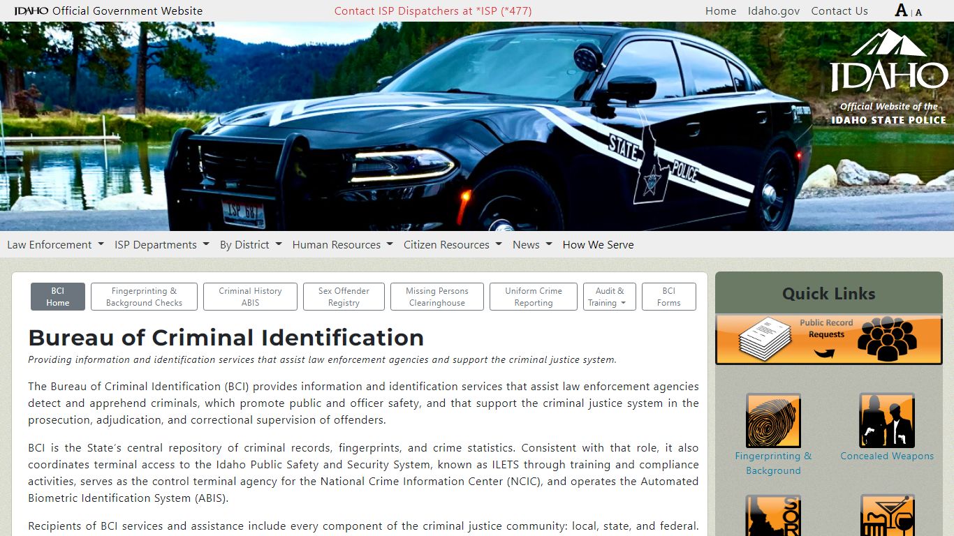 BCI Home | Bureau of Criminal Identification